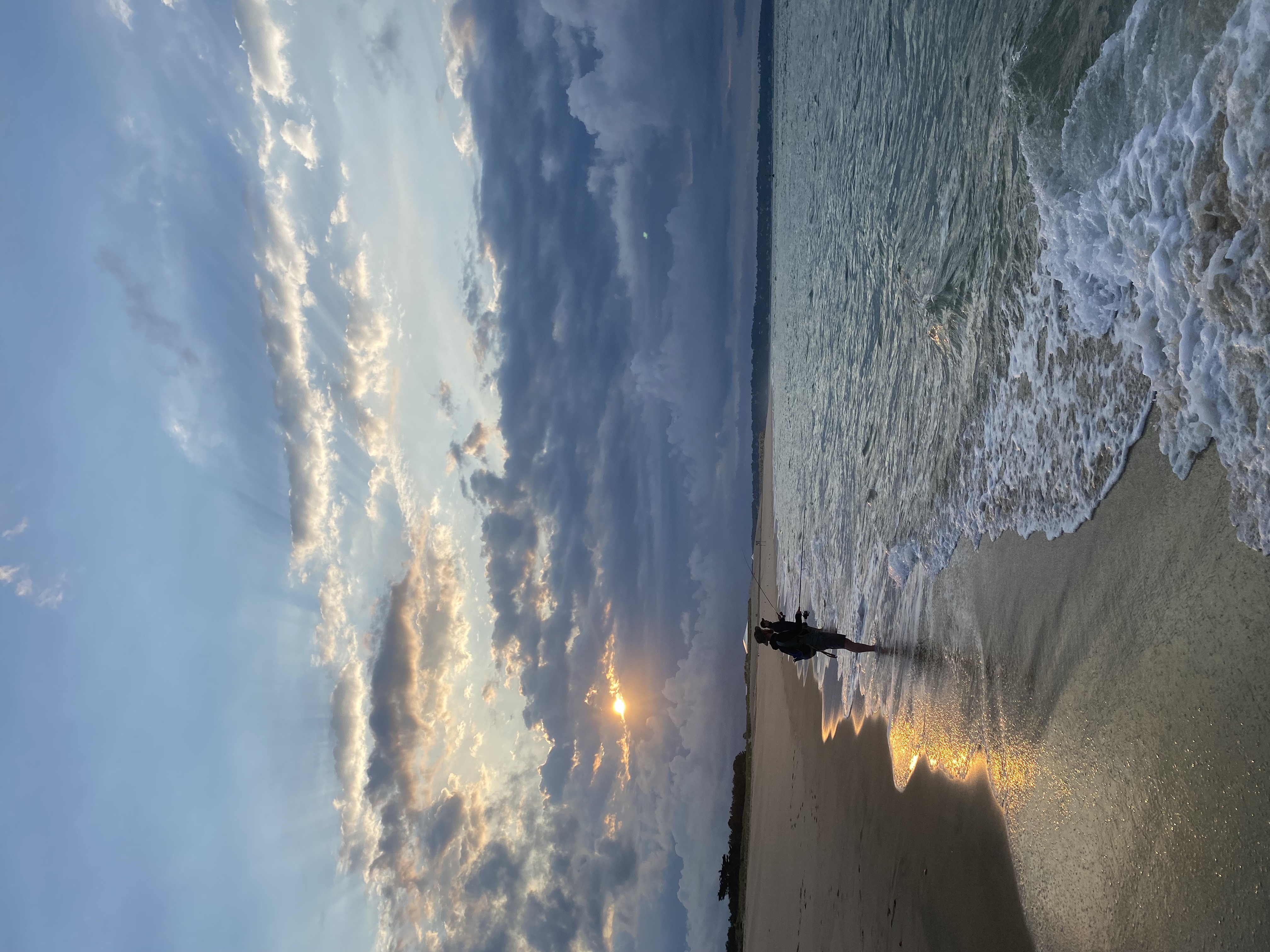 Pêche au coucher du soleil