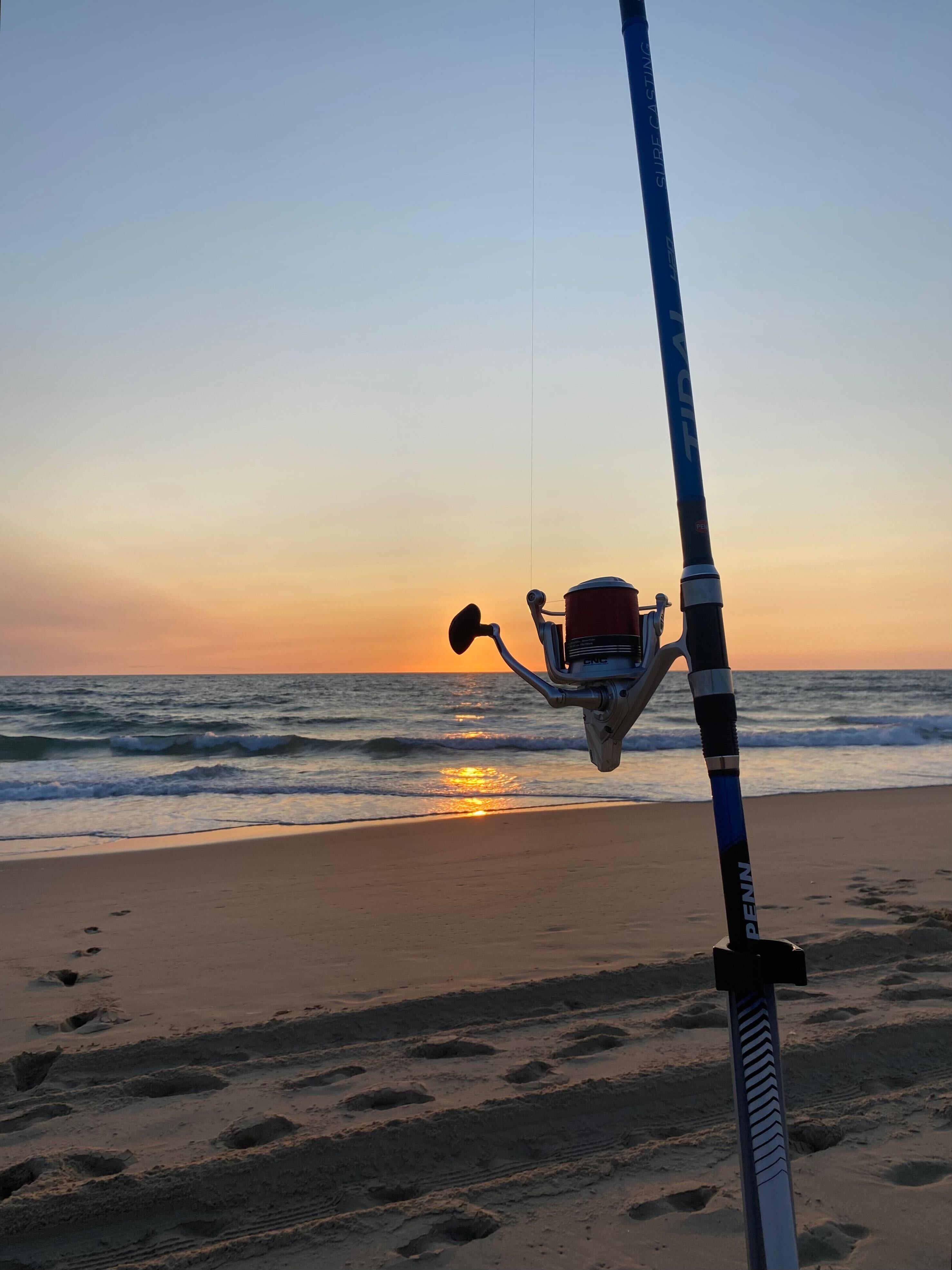 Surfcasting plage océan